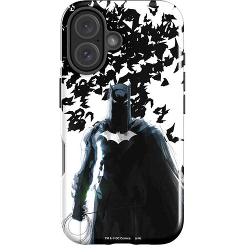 DC Comics Batman Holding batarang Art iPhone 16 Plus Impact Case
