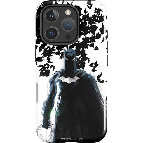 DC Comics Batman Holding batarang Art iPhone 16 Pro Impact Case