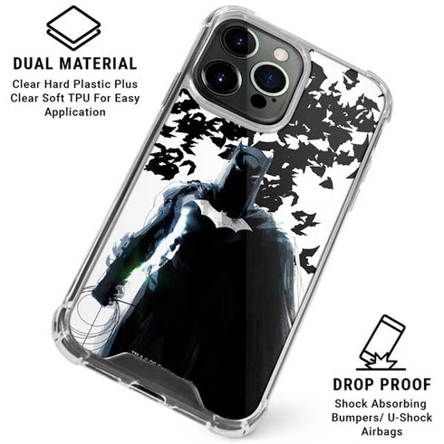 DC Comics Batman Holding batarang Art iPhone 16 Pro Max Clear Case