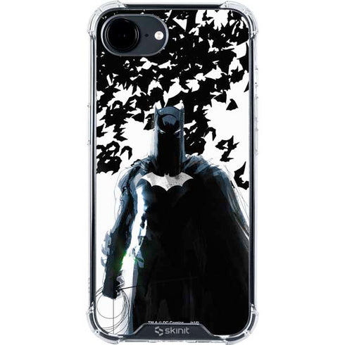 DC Comics Batman Holding batarang Art iPhone 16e Clear Case