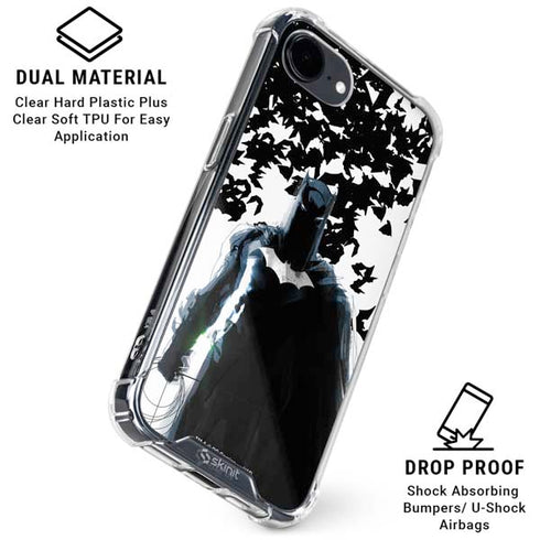 DC Comics Batman Holding batarang Art iPhone 16e Clear Case
