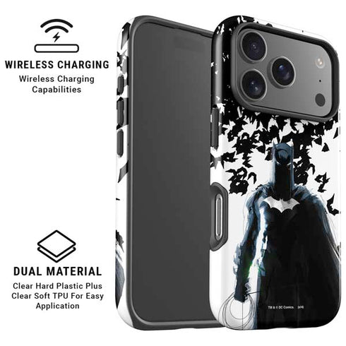 DC Comics Batman Holding batarang Art iPhone 17 Pro Max Magsafe Impact Case