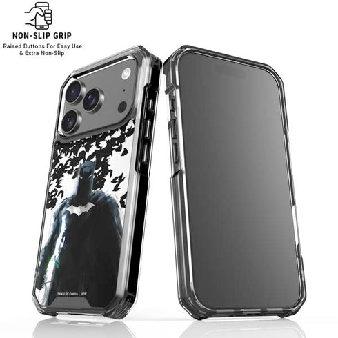 DC Comics Batman Holding batarang Art iPhone 18 Pro Clear Case