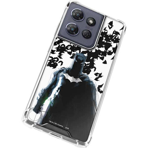 DC Comics Batman Holding batarang Art Moto G Play 5G (2025) Clear Case
