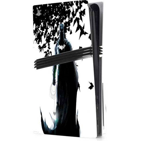 DC Comics Batman Holding batarang Art PS5 Pro Disk Console Skin