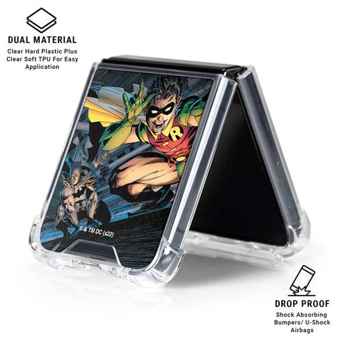 DC Comics Batman All Star Batman & Robin, The Boy Wonder ( Batman & Robin in Action) By Jim Lee Galaxy Z Flip6 Clear Case