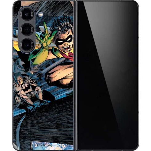 DC Comics Batman All Star Batman & Robin, The Boy Wonder ( Batman & Robin in Action) By Jim Lee Galaxy Z Fold5 5G Skin