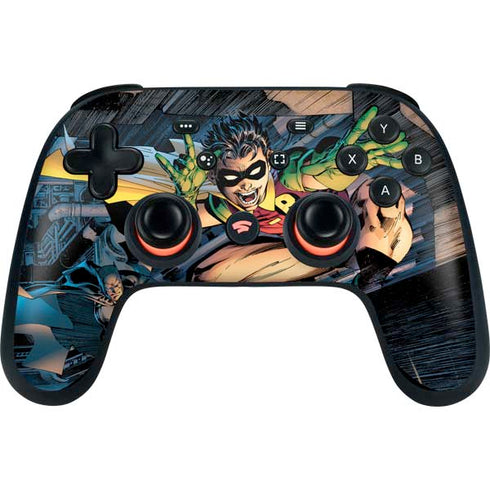DC Comics Batman All Star Batman & Robin, The Boy Wonder ( Batman & Robin in Action) By Jim Lee Google Stadia Controller Skin
