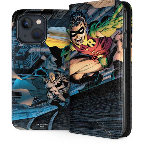 DC Comics Batman All Star Batman & Robin, The Boy Wonder ( Batman & Robin in Action) By Jim Lee iPhone 13 Folio Case
