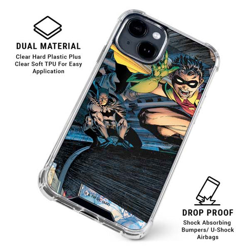 DC Comics Batman All Star Batman & Robin, The Boy Wonder ( Batman & Robin in Action) By Jim Lee iPhone 15 Clear Case
