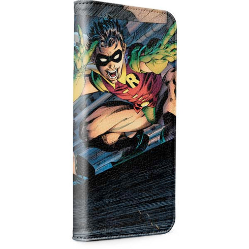 DC Comics Batman All Star Batman & Robin, The Boy Wonder ( Batman & Robin in Action) By Jim Lee iPhone 15 Plus Folio Case