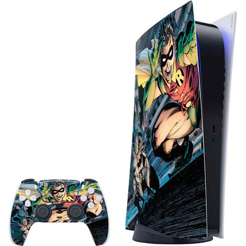 DC Comics Batman All Star Batman & Robin, The Boy Wonder ( Batman & Robin in Action) By Jim Lee PlayStation PS5 Skins