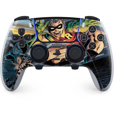 DC Comics Batman All Star Batman & Robin, The Boy Wonder ( Batman & Robin in Action) By Jim Lee PS5 DualSense Edge Pro Controller Skin