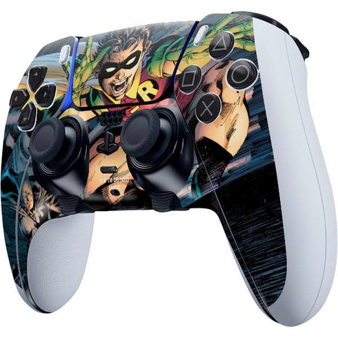 DC Comics Batman All Star Batman & Robin, The Boy Wonder ( Batman & Robin in Action) By Jim Lee PS5 DualSense Edge Pro Controller Skin