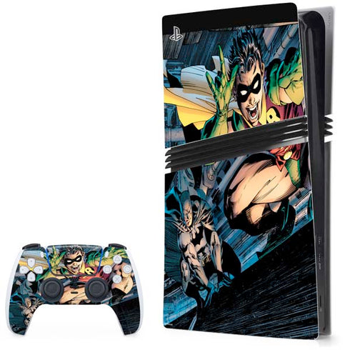 DC Comics Batman All Star Batman & Robin, The Boy Wonder ( Batman & Robin in Action) By Jim Lee PS5 Pro Bundle Skin