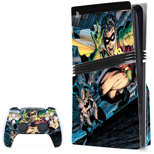 DC Comics Batman All Star Batman & Robin, The Boy Wonder ( Batman & Robin in Action) By Jim Lee PS5 Pro Disk Bundle Skin