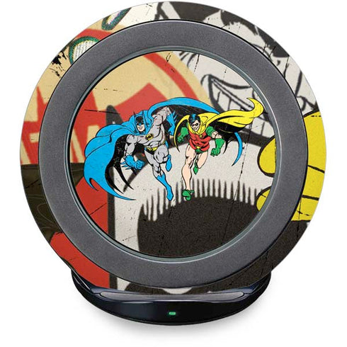 DC Comics Batman and Robin Vintage Action Pose Fast Charge Wireless Charging Stand Skin