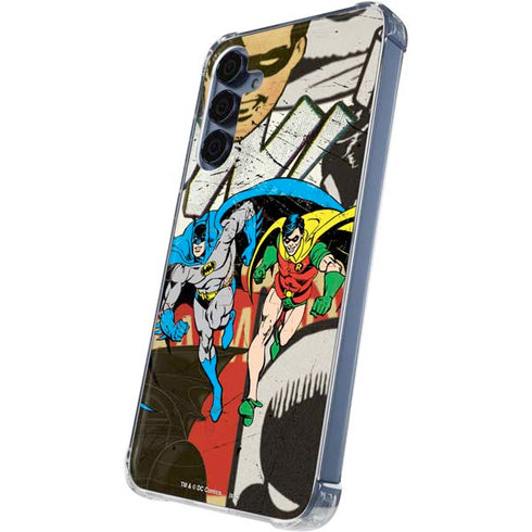 DC Comics Batman and Robin Vintage Action Pose Galaxy A35 5G Clear Case