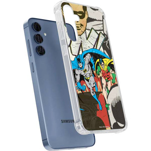 DC Comics Batman and Robin Vintage Action Pose Galaxy A35 5G Clear Case