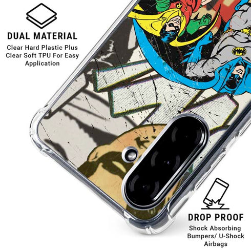 DC Comics Batman and Robin Vintage Action Pose Galaxy A36 5G Clear Case