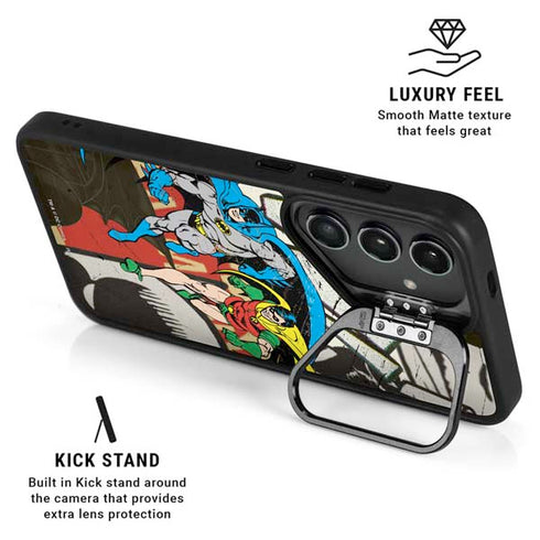 DC Comics Batman and Robin Vintage Action Pose Galaxy S24 FE Kickstand Case
