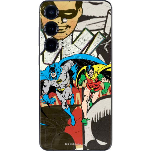 DC Comics Batman and Robin Vintage Action Pose Galaxy S25 Skin