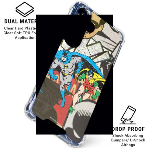 DC Comics Batman and Robin Vintage Action Pose Galaxy S25 Clear Case