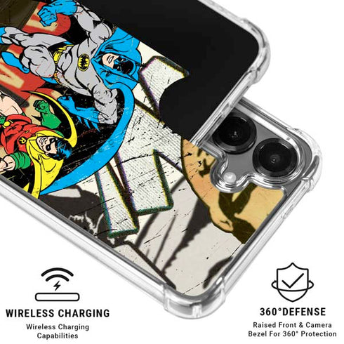 DC Comics Batman and Robin Vintage Action Pose Galaxy S26 Clear Case