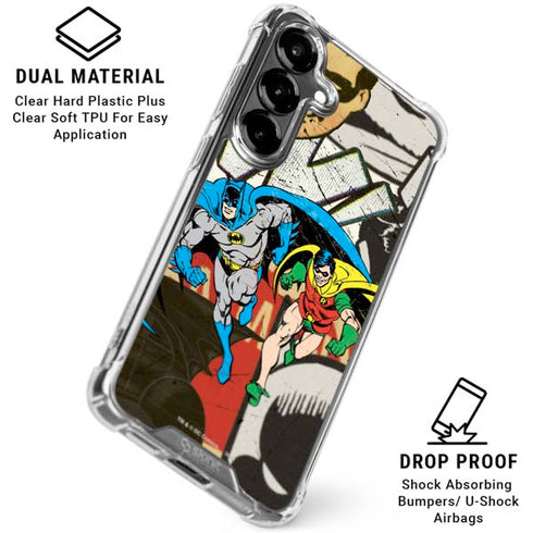 DC Comics Batman and Robin Vintage Action Pose Galaxy S26 Plus Clear Case