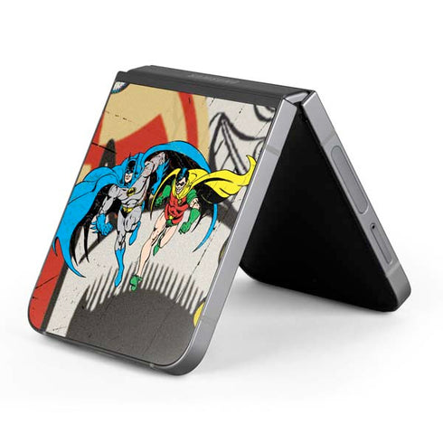 DC Comics Batman and Robin Vintage Action Pose Galaxy Z Flip6 Skin