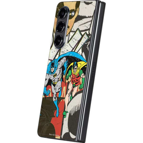 DC Comics Batman and Robin Vintage Action Pose Galaxy Z Fold5 5G Skin