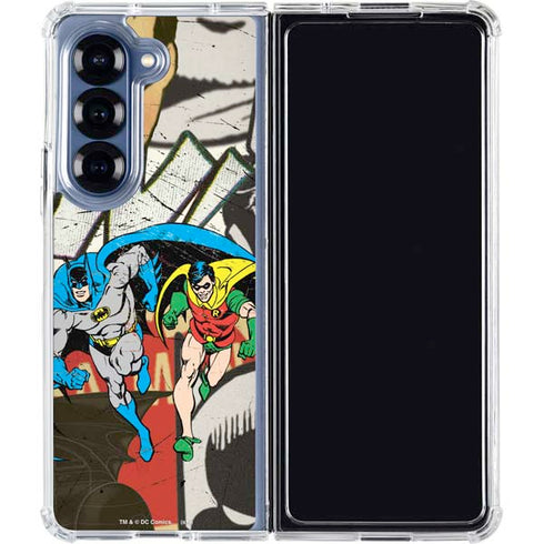 DC Comics Batman and Robin Vintage Action Pose Galaxy Z Fold6 Clear Case