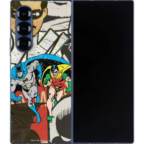 DC Comics Batman and Robin Vintage Action Pose Galaxy Z Fold6 Skin