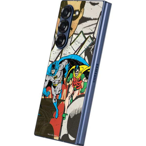 DC Comics Batman and Robin Vintage Action Pose Galaxy Z Fold6 Skin