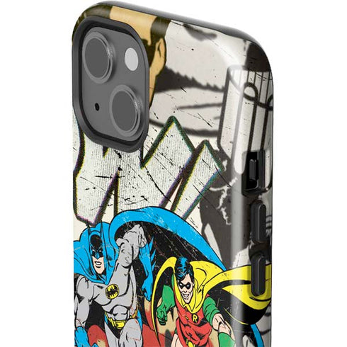 DC Comics Batman and Robin Vintage Action Pose iPhone 15 Impact Case