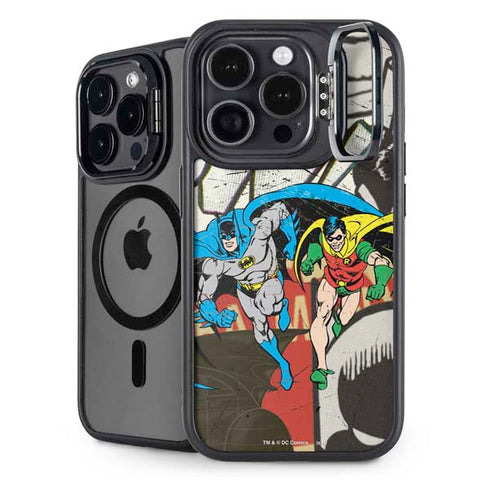DC Comics Batman and Robin Vintage Action Pose iPhone 15 Pro Max Kickstand Case