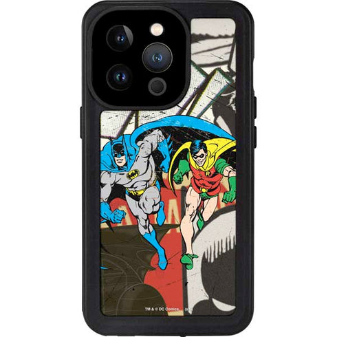 DC Comics Batman and Robin Vintage Action Pose iPhone 15 Pro Waterproof Case