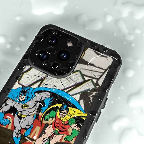 DC Comics Batman and Robin Vintage Action Pose iPhone 15 Pro Waterproof Case