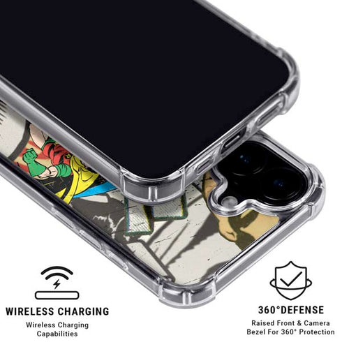 DC Comics Batman and Robin Vintage Action Pose iPhone 16 Plus Clear Case