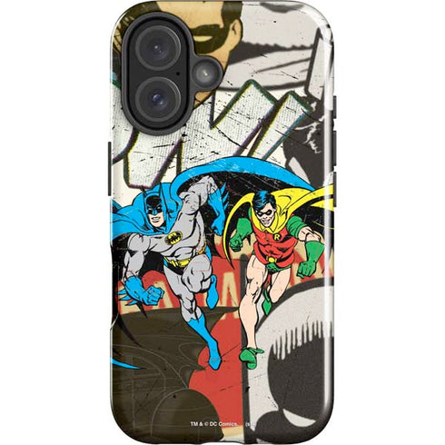 DC Comics Batman and Robin Vintage Action Pose iPhone 16 Plus Impact Case