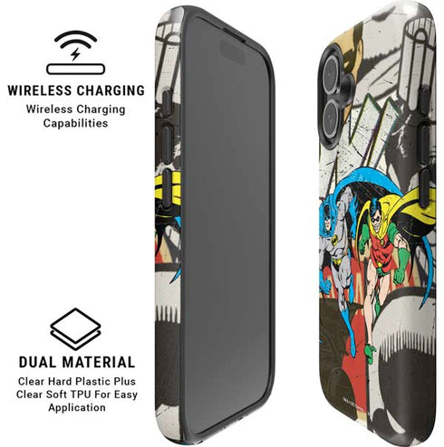 DC Comics Batman and Robin Vintage Action Pose iPhone 16 Plus Magsafe Impact Case