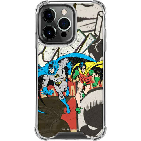 DC Comics Batman and Robin Vintage Action Pose iPhone 16 Pro Max Clear Case
