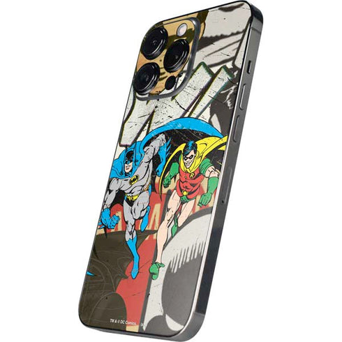 DC Comics Batman and Robin Vintage Action Pose iPhone 16 Pro Skin
