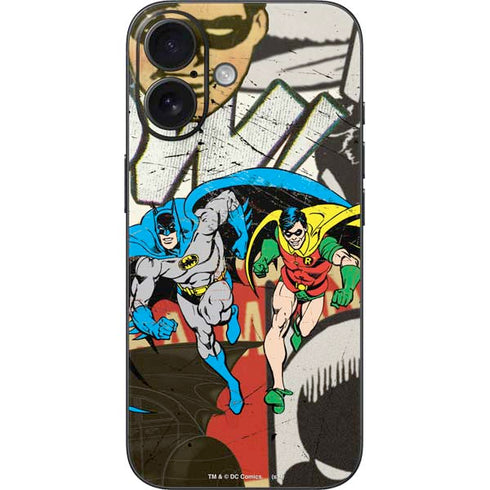 DC Comics Batman and Robin Vintage Action Pose iPhone 16 Skin