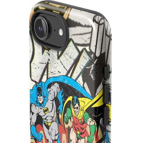 DC Comics Batman and Robin Vintage Action Pose iPhone 16e Impact Case