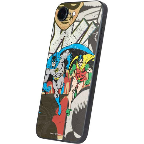 DC Comics Batman and Robin Vintage Action Pose iPhone 16e Skin