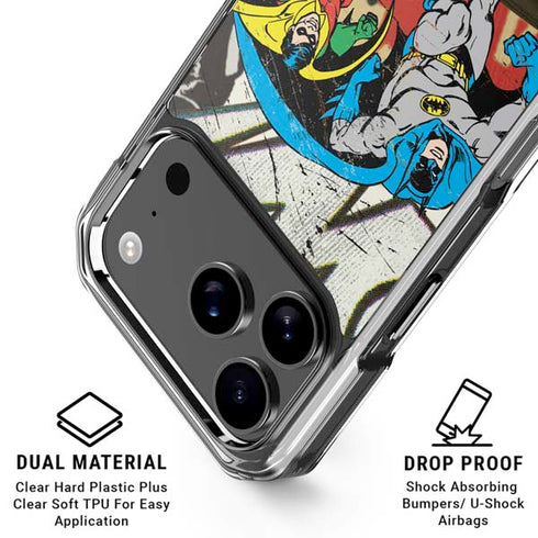 DC Comics Batman and Robin Vintage Action Pose iPhone 18 Pro Clear Case