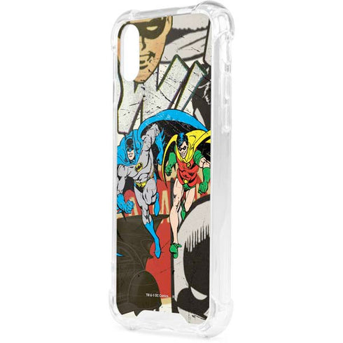DC Comics Batman and Robin Vintage Action Pose iPhone XS Clear Case