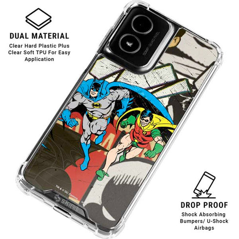 DC Comics Batman and Robin Vintage Action Pose Moto G Power 5G (2024) Clear Case