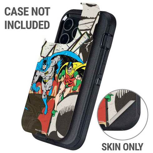 DC Comics Batman and Robin Vintage Action Pose Otterbox Defender iPhone Skin